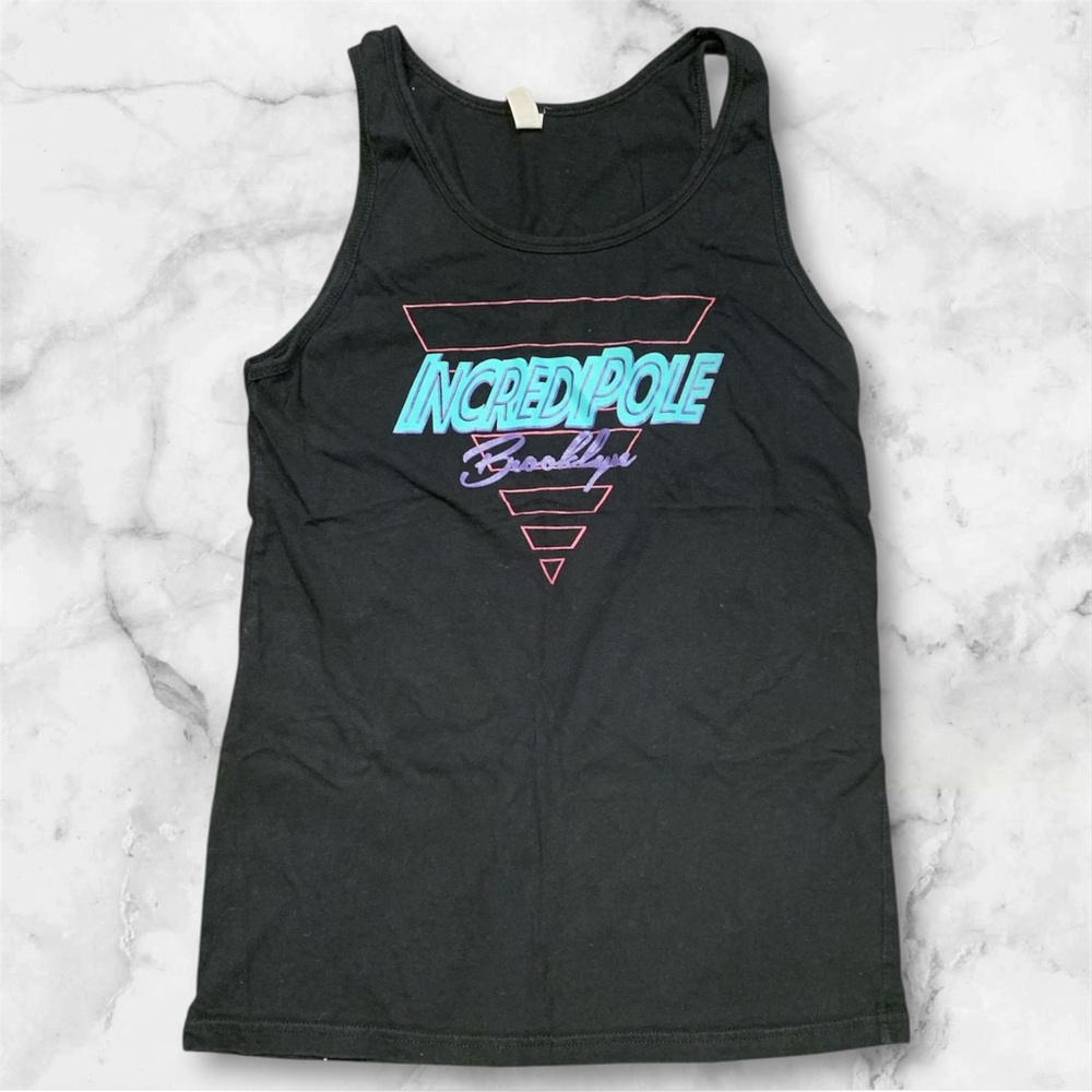 🙌 2/$55 Incredipole Pole Studio Brooklyn NYC Brand Logo Tank Top Black Small
